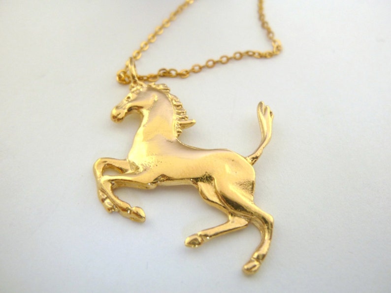 Animal jewelry gold jewelry Horse necklace -14k gold filled everyday horse pendant gold necklace