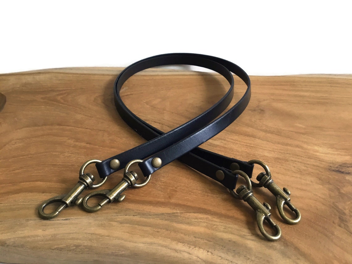 Narrow Leather Removable Purse Handles Leather Clip On Etsy