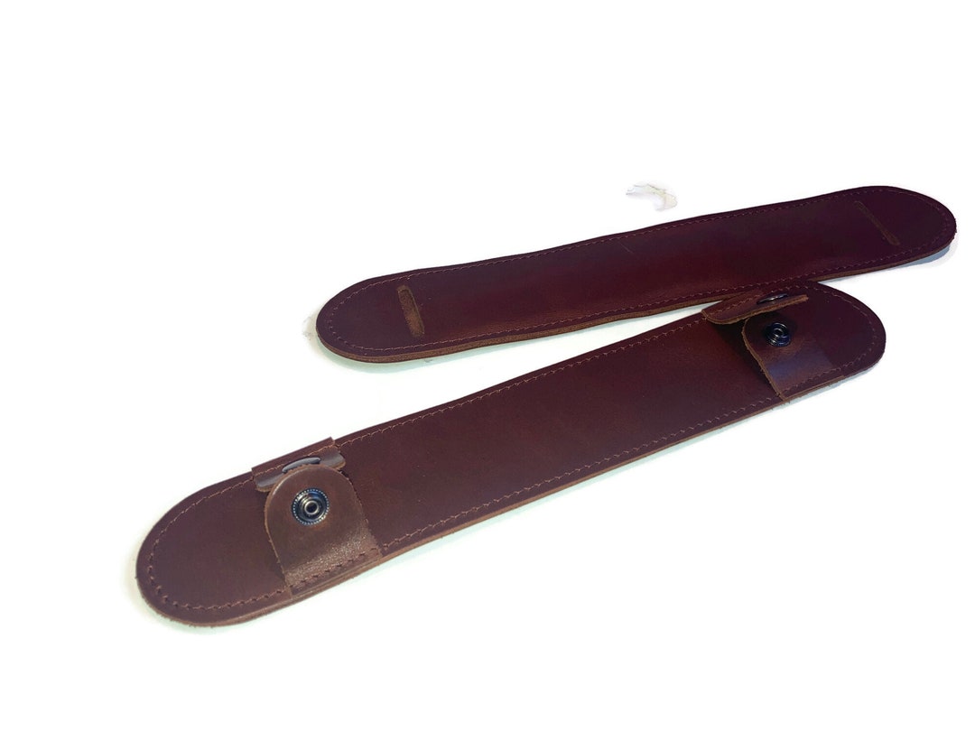 Wide Leather Camera Strap Pad With Snap Fasteners Pressure Etsy