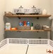 A Long Rustic Floating Shelf, two brackets, Laundry Room Storage and Organization, Farmhouse Laundry Room, Rustic Wood wall shelf 