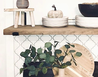 Rustic Pine Floating Shelf: Modern Farmhouse Kitchen, Bathroom & Laundry Decor