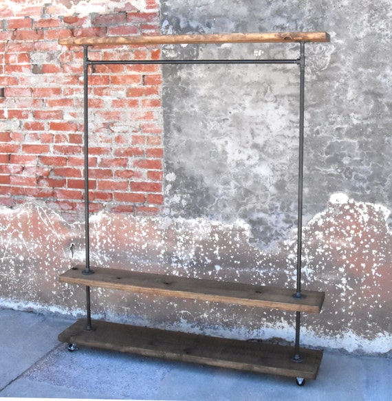 Clothing Rack With Bottom And Top Shelf Industrial Garment Clothing Rack With Bottom And Top Shelf, Garment Rack With Top Shelf