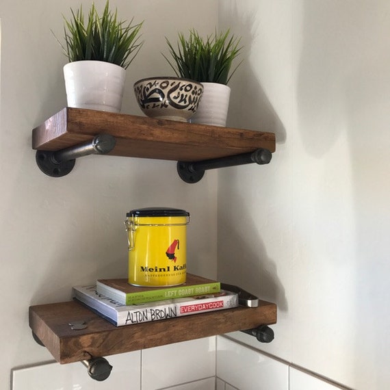 5 5 Depth Rustic Industrial Wood Pipe Shelves Etsy