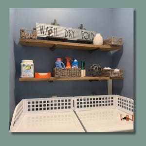 Rustic Pine Floating Shelf with Pipe Brackets, Farmhouse Style