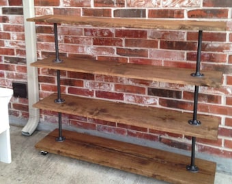 Farmhouse Rolling Shelving Cart, Rustic Retail Fixture