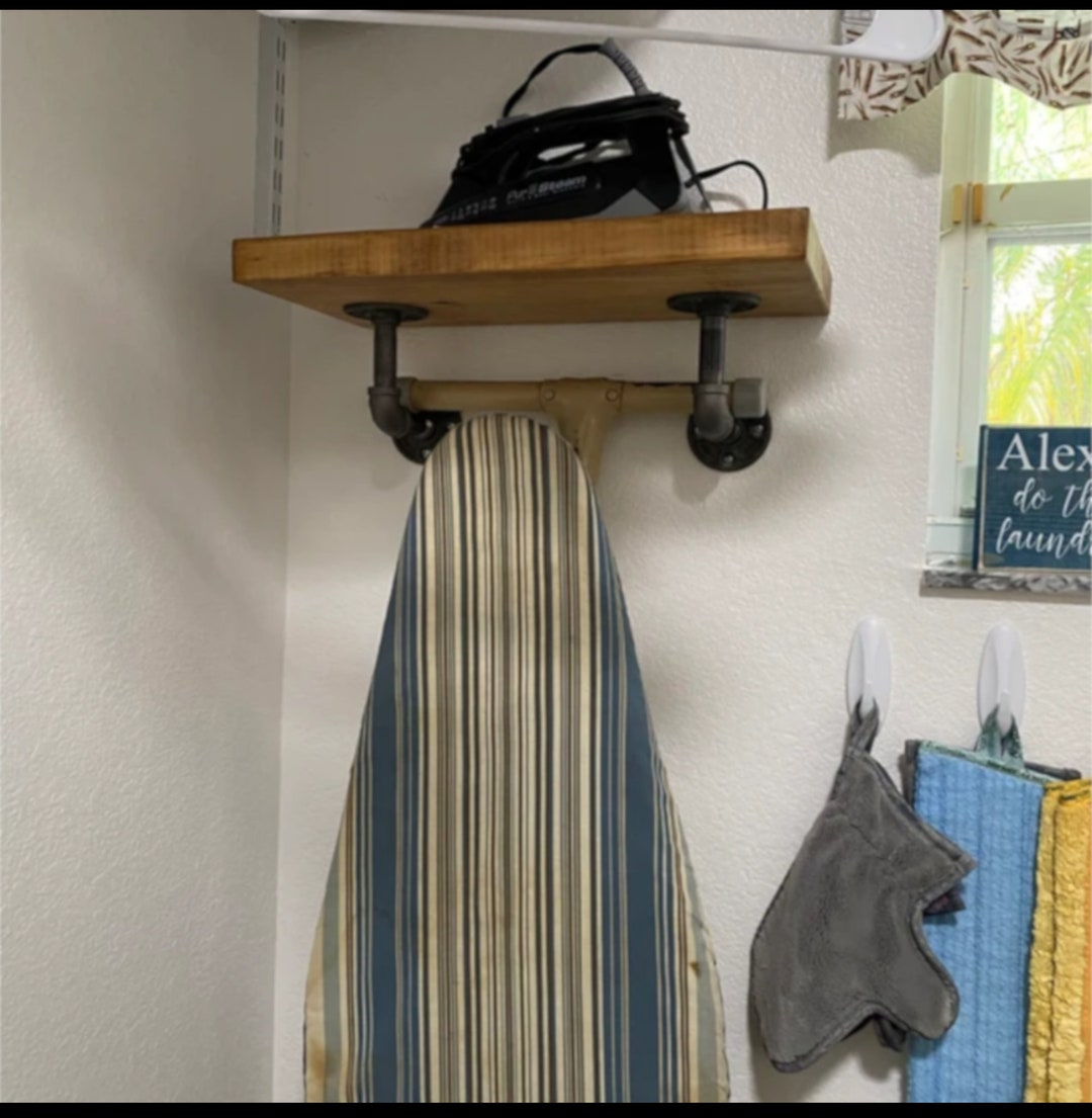 Custom Rustic Iron Board Holder, Farmhouse Ironing Board Hanger