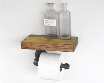 Toilet Paper Holder, Industrial Toilet Paper dispenser, Rustic Pipe Bathroom paper, Farmhouse Bathroom Decor, Urban Modern Decor