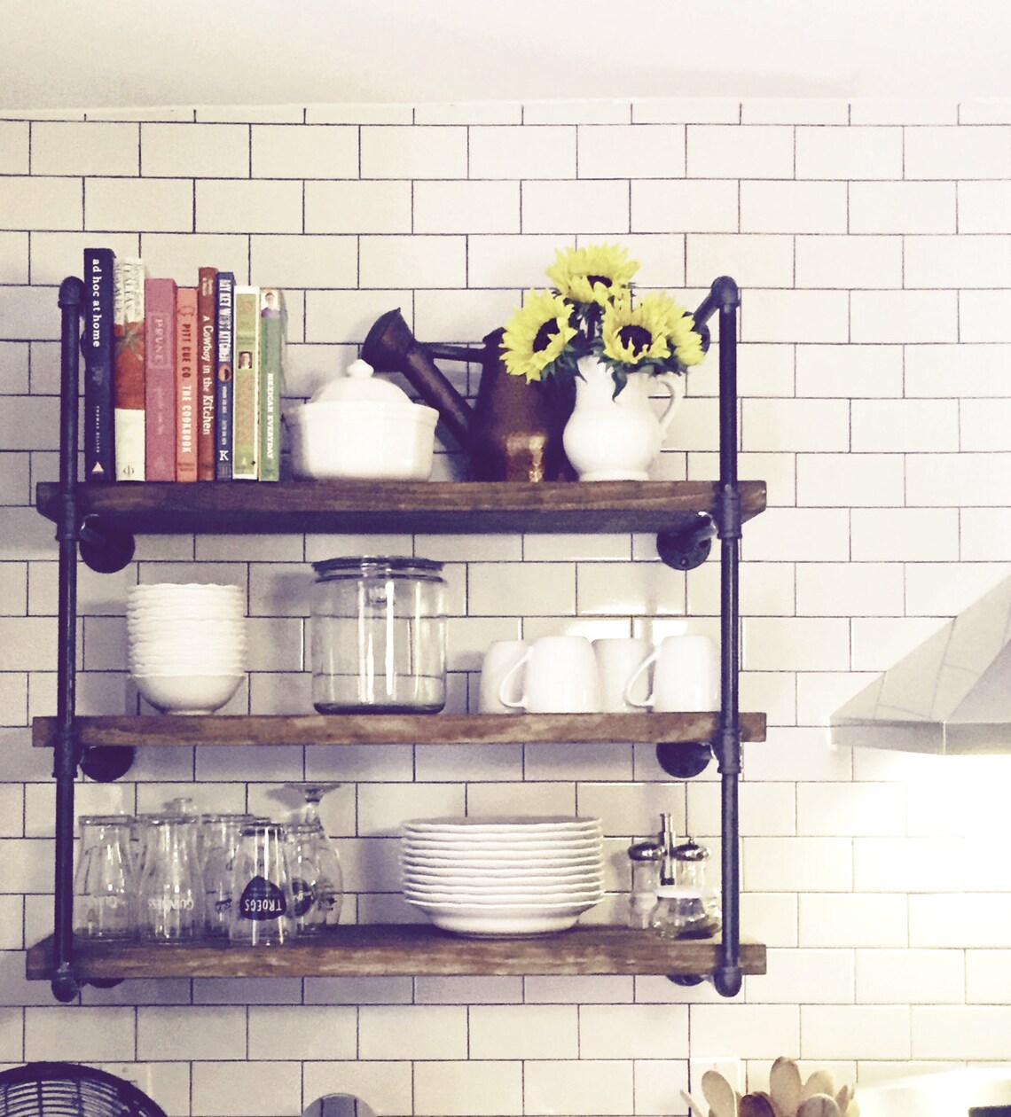Industrial 36 Wide Wall Shelf Unit 7 1/4 Deep Etsy