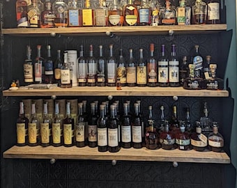 Handcrafted Rustic Floating Shelves | Custom Kitchen or Bourbon Storage