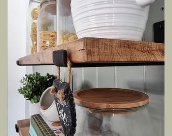 Rustic Pine Floating Shelf: Custon Kitchen, Bathroom & Laundry Decor