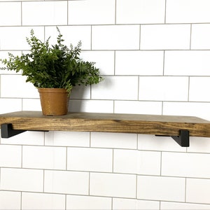 Rustic Floating Shelf, Modern Floating Shelf, Farmhouse Square Tube Kitchen Shelf, Kitchen or Bathroom Shelf, Wood Wall Shelving, Bookcase