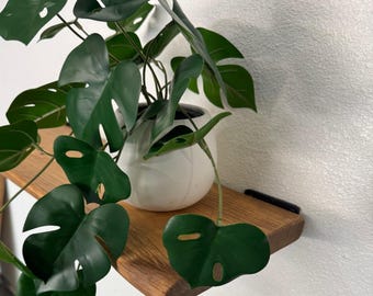 Rustic Floating Shelving with Live Edge, include two Sturdy Iron Brackets.