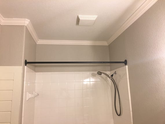 Industrial Black Plumbing Pipe Shower Curtain Rod Rustic Etsy