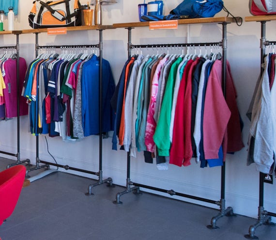 garment rack with top shelf