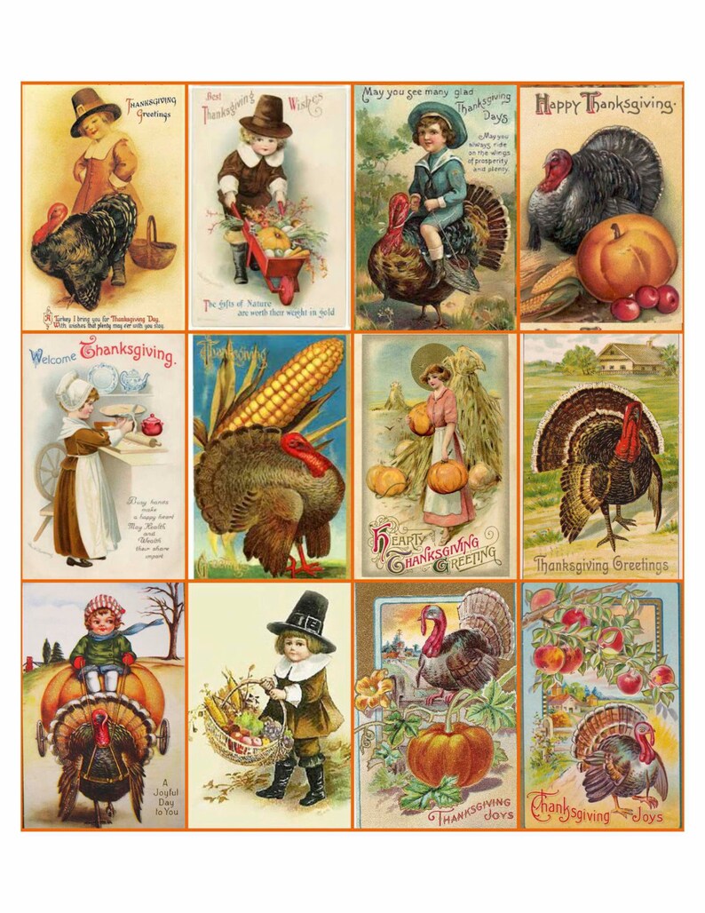 Edible Thanksgiving Vintage Wafer And Rice Paper Cookie Etsy