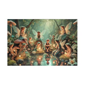 FAERY LIFE Young Faeries Gather Jigsaw Puzzle- 110 252 520 1014 piece options