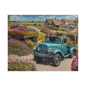 FLOWERY OLD TRUCKS 35 Jigsaw Puzzle- 110 252 520 1014 piece options