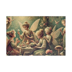 FAERY LIFE A Victorian Faery Tea Party Jigsaw Puzzle- 110 252 520 1014 piece options