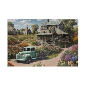 FLOWERY OLD TRUCKS 42 Jigsaw Puzzle- 110 252 520 1014 piece options