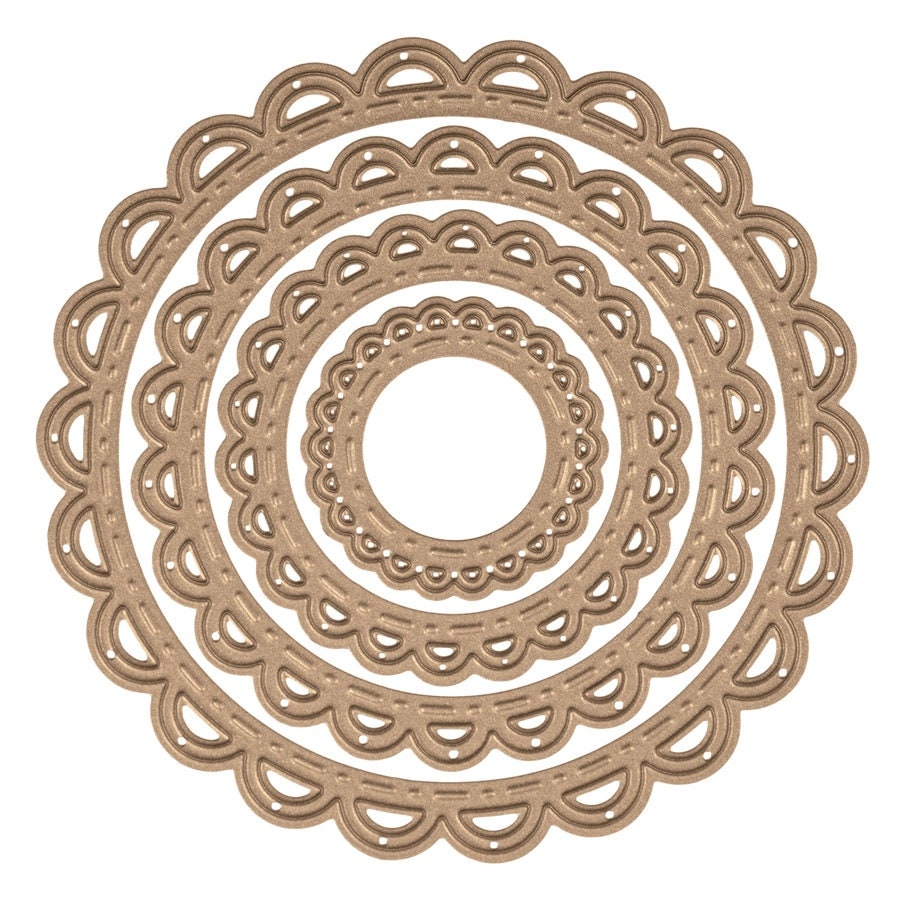 Spellbinders Nestabilities Open Scallop Edge Circles Etched Dies S4910
