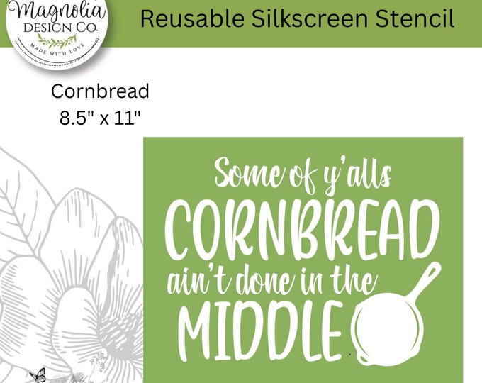 Cornbread-Magnolia Design Co-8.5" X 11" Reusable Silkscreen Stencil-Chalk Art-DIY-Craft Supplies