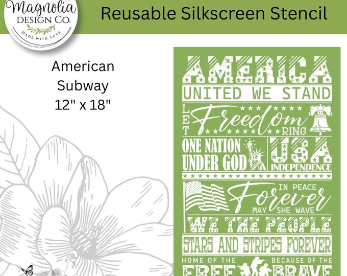 American Subway-Magnolia Design Co-12" X 18" Reusable Silkscreen Stencil-Chalk Art-DIY-Craft Supplies