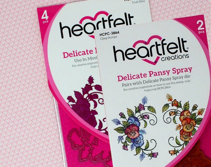 Heartfelt Creations Delicate Pansy Spray Die and Stamp Bundle HCD1-7224 & HCPC-3864