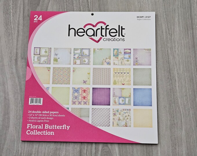 Heartfelt Creations Floral Butterfly Collection 12" x 12" HCDP1-2127