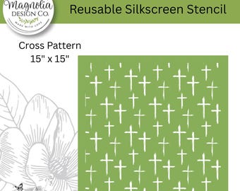 Cross Pattern-Magnolia Design Co-15" X 15" Reusable Silkscreen Stencil-Chalk Art-DIY-Craft Supplies