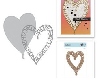 Spellbinders Shapeabilities Love Frame Etched Dies On the Wings of Love Collection By Joanne Fink S4-899
