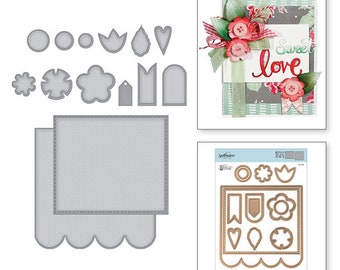 Spellbinders Dies - Sew Sweet Collection - Shapeabilities Dies - Posies and Pennies S6-143