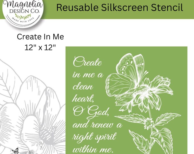 Create In Me-Magnolia Design Co-12" X 12" Reusable Silkscreen Stencil-Chalk Art-DIY-Craft Supplies