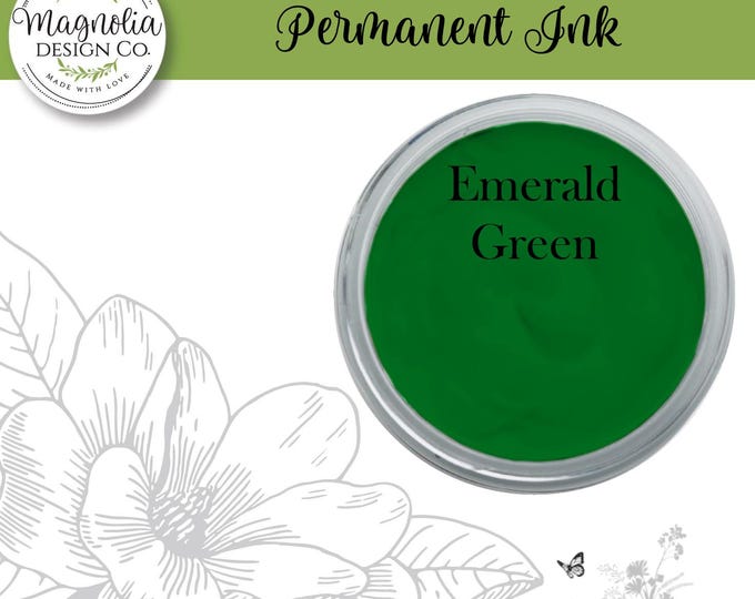Emerald Green Permanent Ink-Magnolia Design Co-Permanent Ink for Stencils-Permanent Ink for Fabrric-Chalk Art-DIY-Craft Supplies