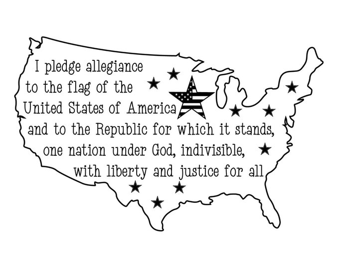 Magnolia Design Co-Pledge of Allegiance-Reusable Adhesive Silkscreen Stencil 8.5" x 11"-Chalk Art DIY