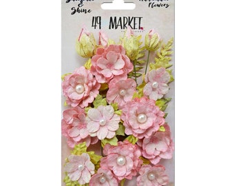 49 & Market- Shimmer and Shine - Blush Melange-Flowers Embellishment SS-85250