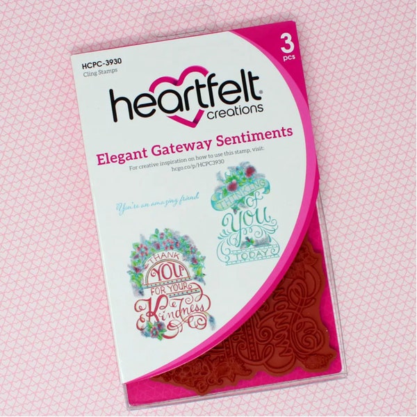 Heartfelt Creations "Elegant Gateway Sentiments" Cling Stamp Set HCPC-3930