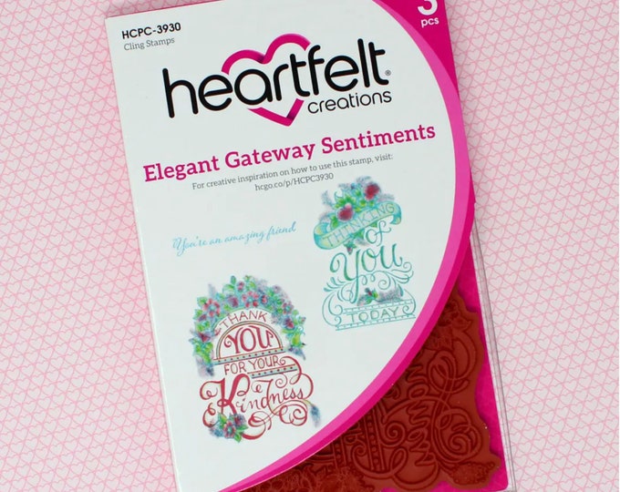 Heartfelt Creations "Elegant Gateway Sentiments" Cling Stamp Set HCPC-3930