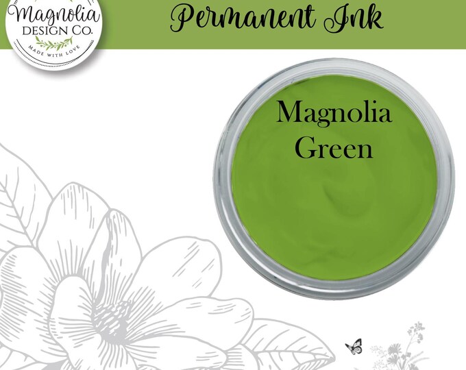Magnolia Green Permanent Ink-Magnolia Design Co-Permanent Ink for Stencils-Permanent Ink for Fabrric-Chalk Art-DIY-Craft Supplies