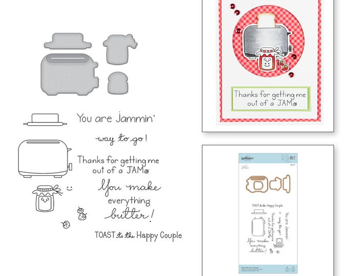 Spellbinders Toast with Jam 'n Bread Stamp and Die Set - Exclusive SDS-127