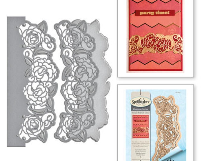 Spellbinders   Shapeabilities Camellia Border Etched Dies from the Rouge Royale Deux Collection by Stacey Caron S4-691