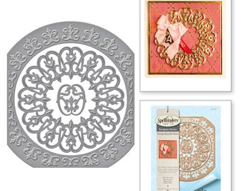Spellbinders Nestabilities Fleur de Circle Etched Dies from the Rouge Royale Deux Collection by Stacey Caron S5-276