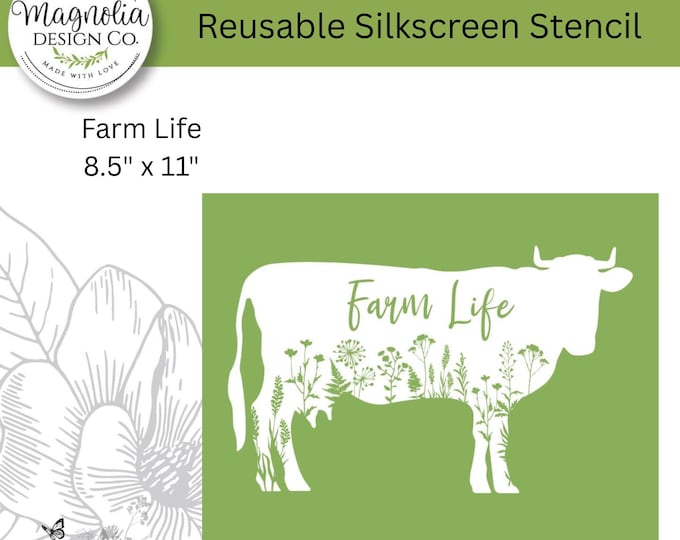 Farm Life-Magnolia Design Co-8.5" X 11" Reusable Silkscreen Stencil-Chalk Art-DIY-Craft Supplies