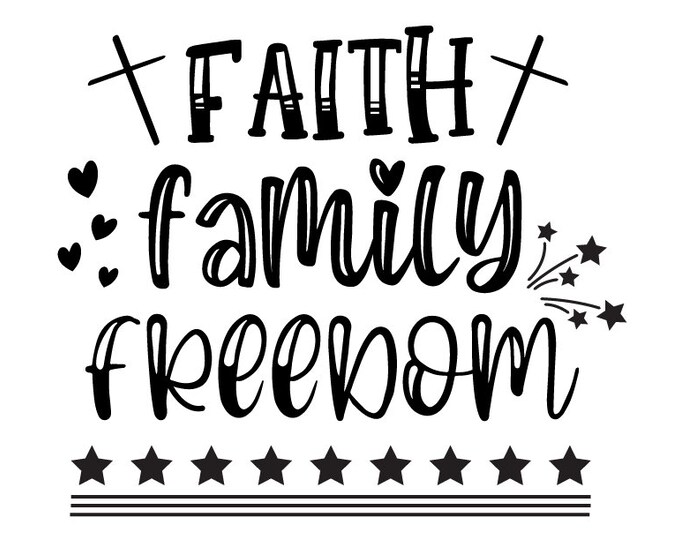 Magnolia Design Co-Faith Family Freedom-Reusable Adhesive Silkscreen Stencil 8.5" x 11"-Chalk Art DIY