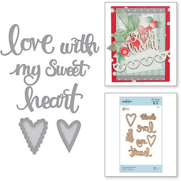 Spellbinders Shapeabilities Sew Sweet Sentiments Etched Dies by Tammy Tutterow S4-913