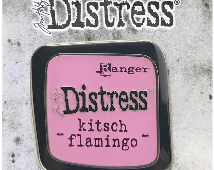 Tim Holtz Ranger Distress Enamel Collector Pin, Kitsch Flamingo