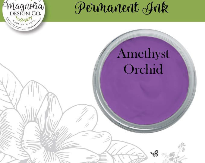 Amethyst Orchid Permanent Ink-Magnolia Design Co-Permanent Ink for Stencils-Permanent Ink for Fabrric-Chalk Art-DIY-Craft Supplies