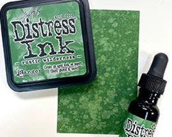 Tim Holtz Ranger Distress Ink Duo-Rustic Wilderness-Ink Pad and Re-inker Bundle