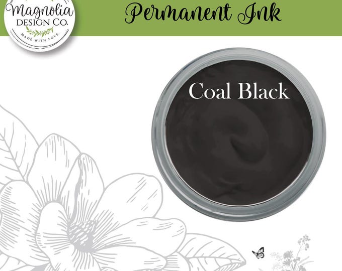 Coal Black Permanent Ink-Magnolia Design Co-Permanent Ink for Stencils-Permanent Ink for Fabrric-Chalk Art-DIY-Craft Supplies