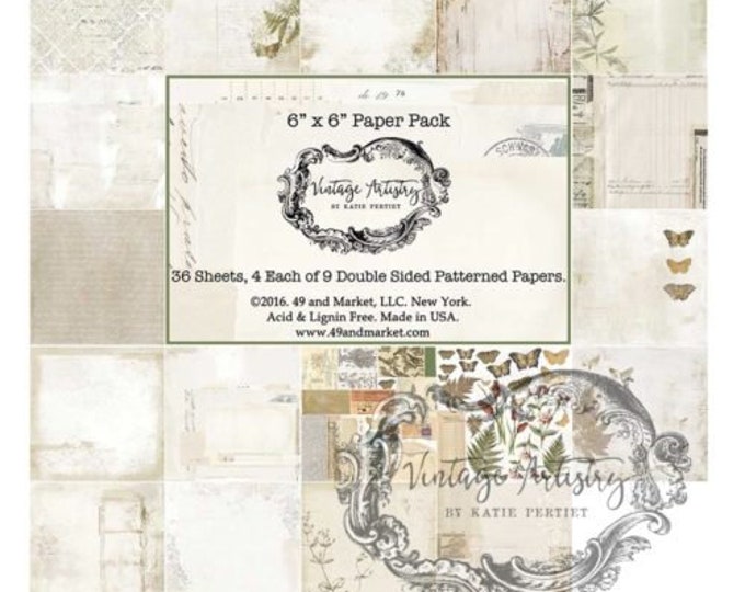 49 and Market Vintage Artistry Collection Pack 12"X12"-9 Double Sided Designs SN-VA85496