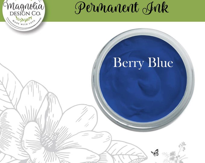 Berry Blue Permanent Ink-Magnolia Design Co-Permanent Ink for Stencils-Permanent Ink for Fabrric-Chalk Art-DIY-Craft Supplies
